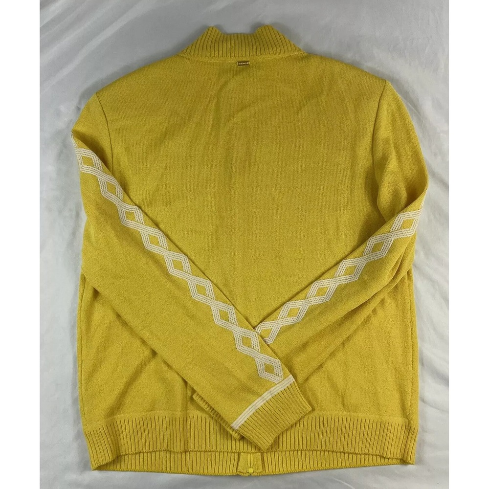 ST JOHN Collection Yellow White Patterned Full Zip Womens Jacket Small - Picture 8 of 9